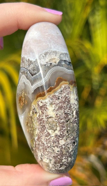 Orbicular, dendritic Scenic Moss Agate - (104g) Indonesia