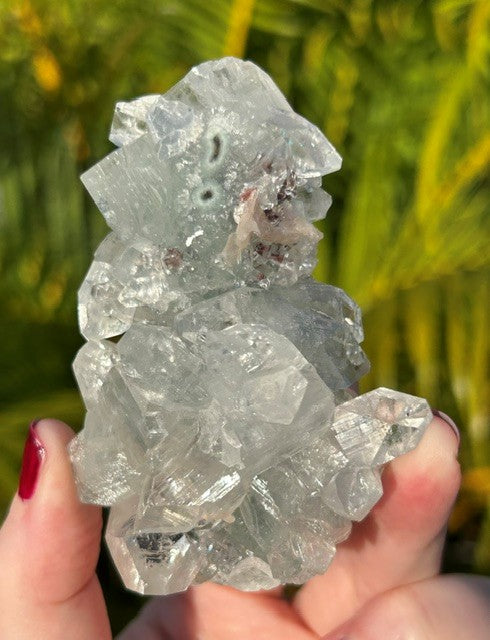 Diamond Apophyllite with blue Chalcedony matrix - (149g)