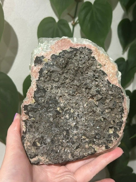 Green apophyllite with Mordenite - India (989g)