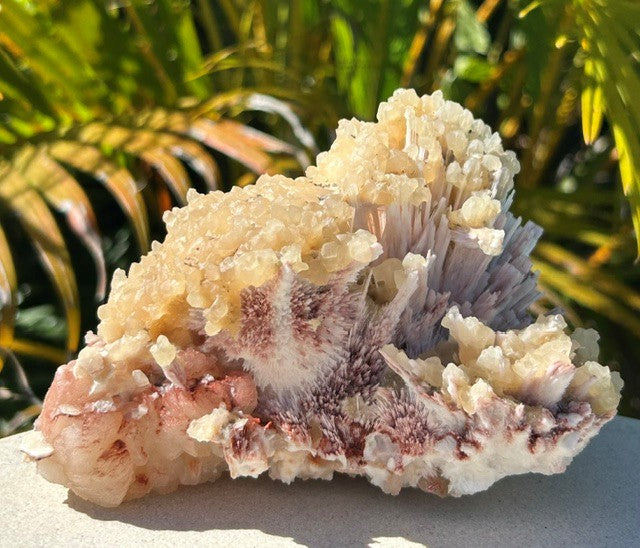 Pink Mordenite with Calcite and Stilbite - India (768g)