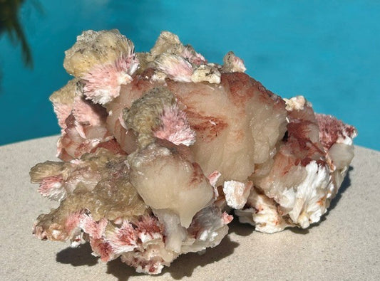 Pink Mordenite with Calcite and Stilbite - India (829g)