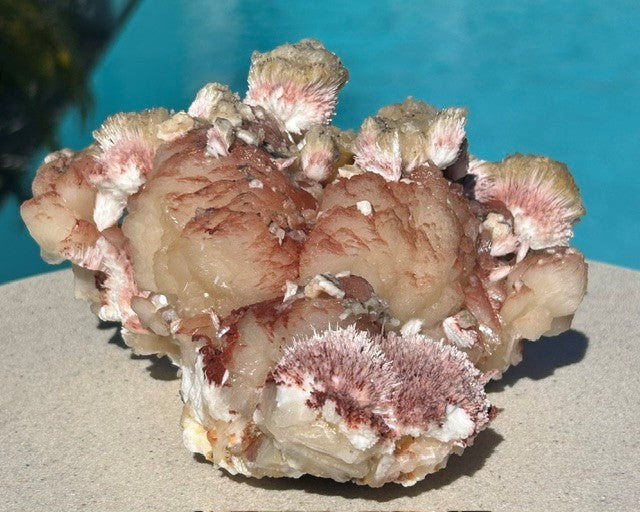 Pink Mordenite with Calcite and Stilbite - India (829g)