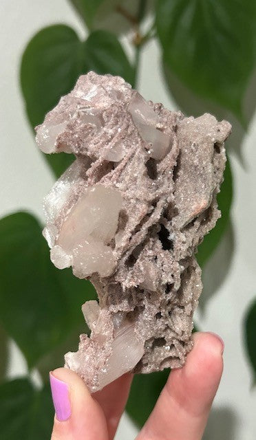Rose Dust collection - Pink Chalcedony with stilbite (82g)