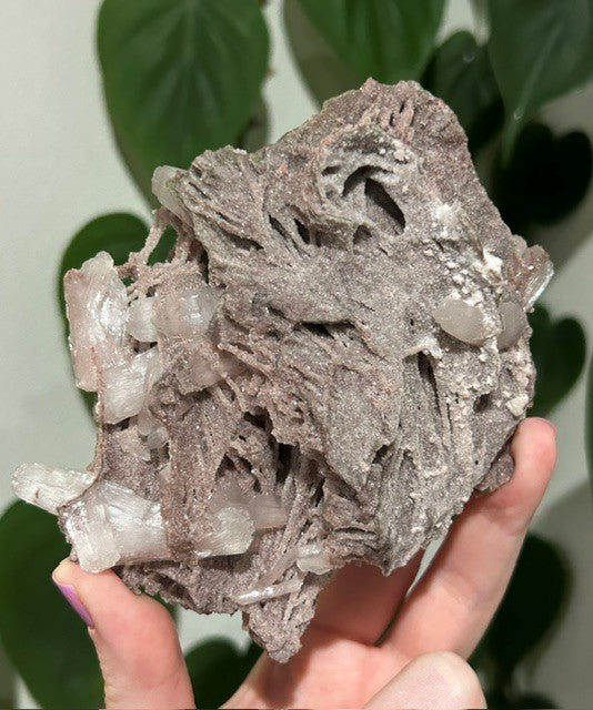 Rose Dust collection - Pink Chalcedony with stilbite (207g)