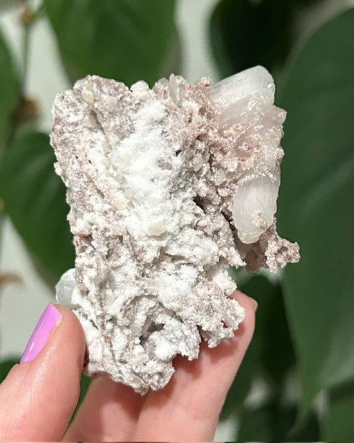Rose Dust collection - Pink Chalcedony with stilbite (62g)