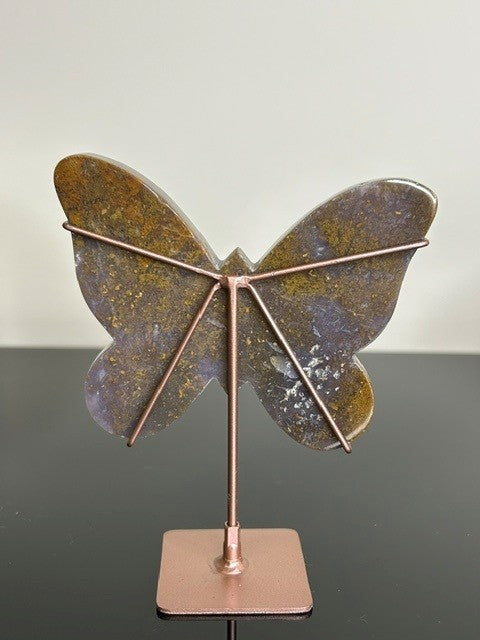 Golden Moss Chalcedony butterfly - Indonesia (257g)