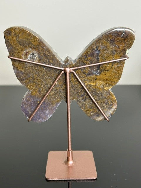 Golden Moss Chalcedony butterfly - Indonesia (261g)