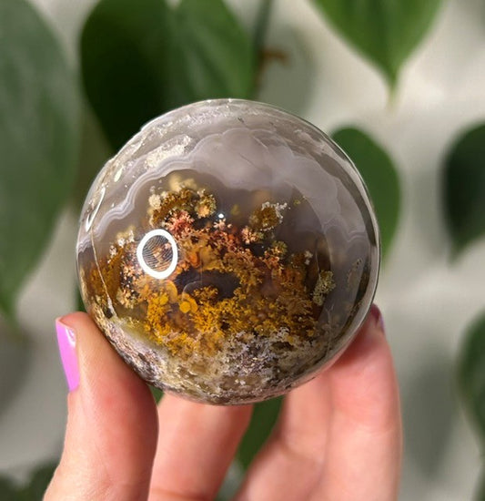 Scenic Moss Agate sphere - Indonesia (259g)