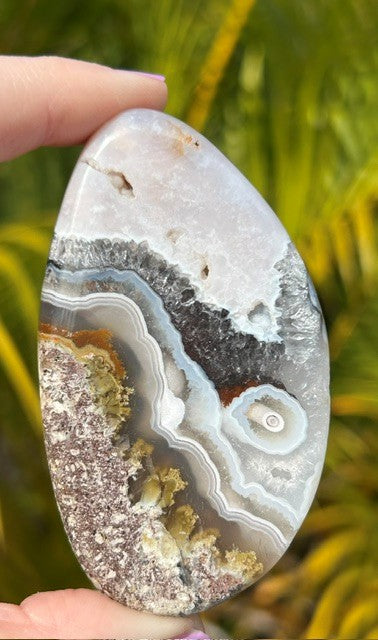 Orbicular, dendritic Scenic Moss Agate - (104g) Indonesia