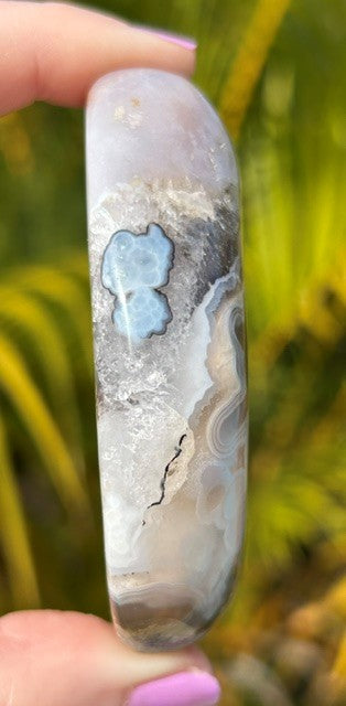 Orbicular, dendritic Scenic Moss Agate - (104g) Indonesia
