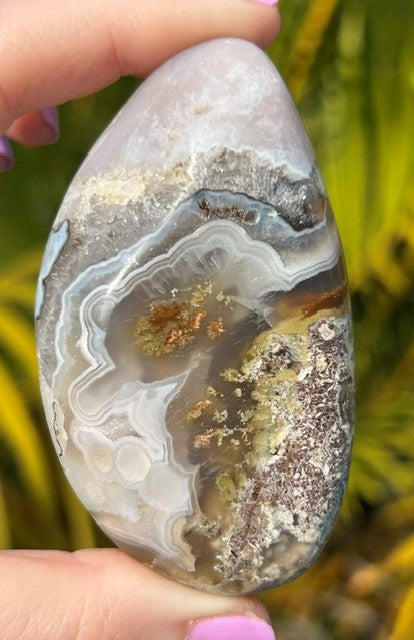 Orbicular, dendritic Scenic Moss Agate - (104g) Indonesia
