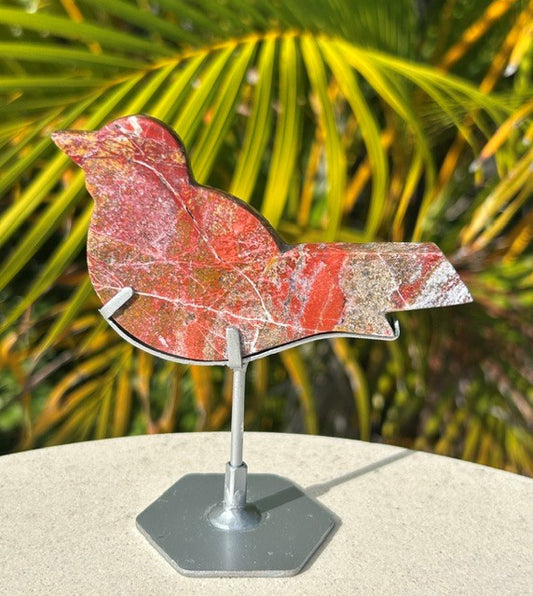 Jasper bird with custom stand - (91g) Indonesia