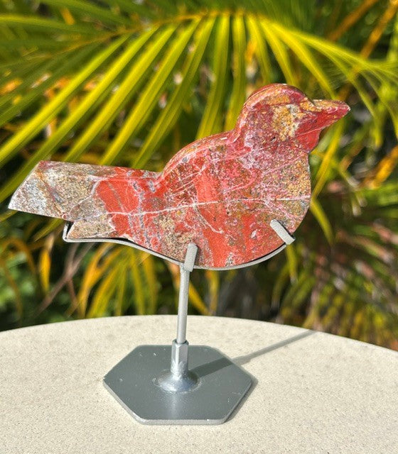 Jasper bird with custom stand - (91g) Indonesia