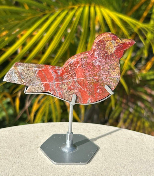 Jasper bird with custom stand - (91g) Indonesia