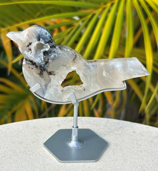 Tiger Dendritic bird with custom stand - (87g) Indonesia