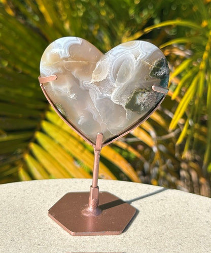 Scenic Moss Agate heart - Indonesia (124g)