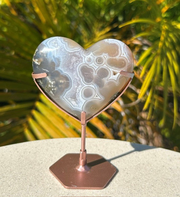 Scenic Moss Agate heart - Indonesia (124g)