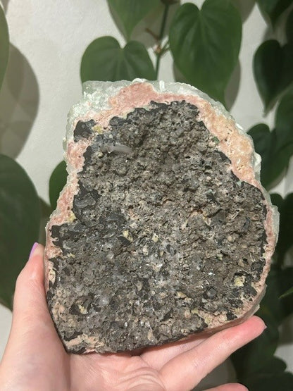 Green apophyllite with Mordenite - India (989g)