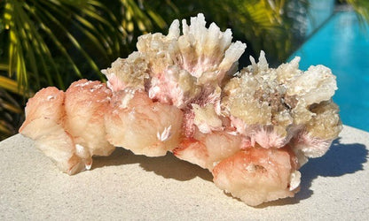 Pink Mordenite with Calcite and Stilbite - India (815g)