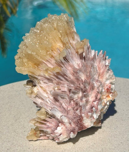 Pink Mordenite with Calcite and Stilbite - India (759g)