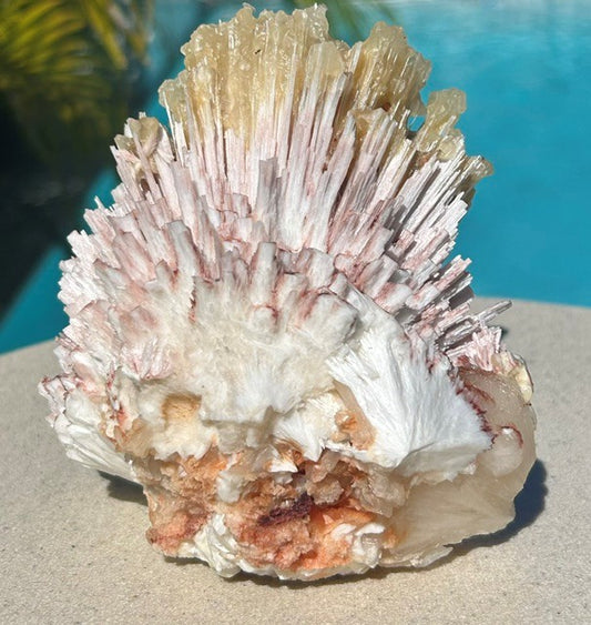 Pink Mordenite with Calcite and Stilbite - India (759g)