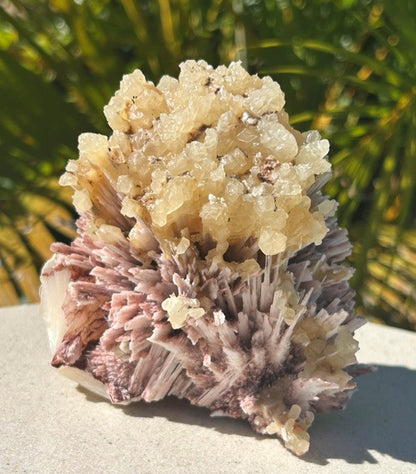 Pink Mordenite with Calcite and Stilbite - India (759g)