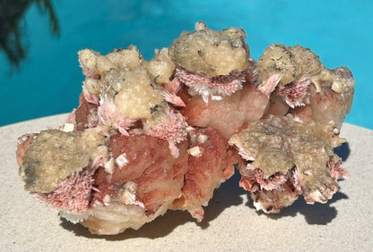 Pink Mordenite with Calcite and Stilbite - India (829g)