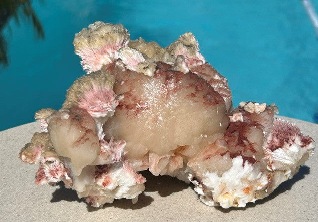 Pink Mordenite with Calcite and Stilbite - India (829g)
