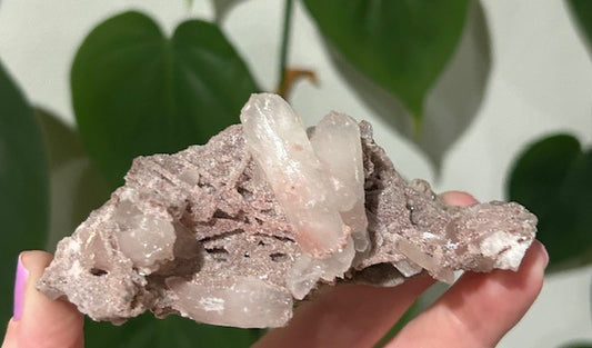 Rose Dust collection - Pink Chalcedony with stilbite (82g)