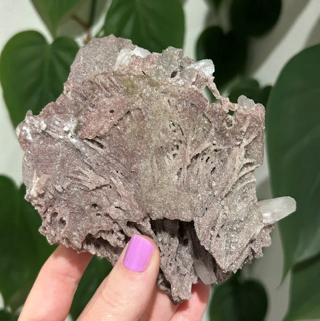 Rose Dust collection - Pink Chalcedony with stilbite (207g)