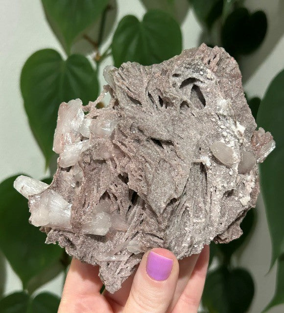 Rose Dust collection - Pink Chalcedony with stilbite (207g)