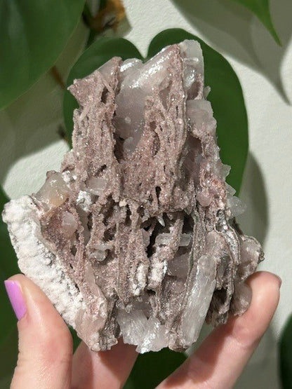 Rose Dust collection - Pink Chalcedony with stilbite (193g)