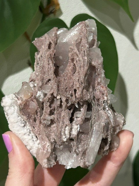 Rose Dust collection - Pink Chalcedony with stilbite (193g)