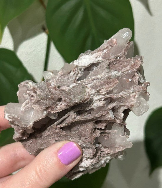 Rose Dust collection - Pink Chalcedony with stilbite (193g)