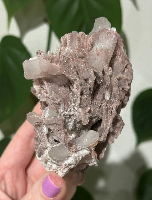 Rose Dust collection - Pink Chalcedony with stilbite (193g)