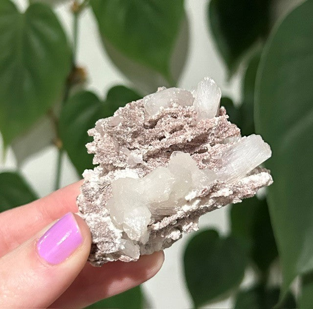 Rose Dust collection - Pink Chalcedony with stilbite (62g)
