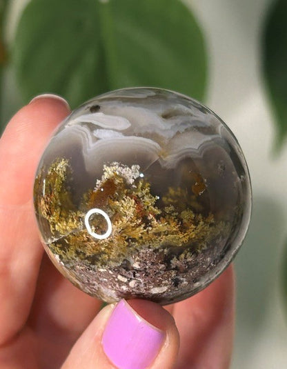 Scenic Moss Agate sphere - Indonesia (97g)