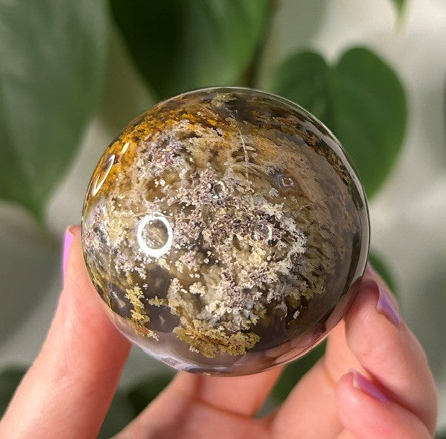 Scenic Moss Agate sphere - Indonesia (259g)