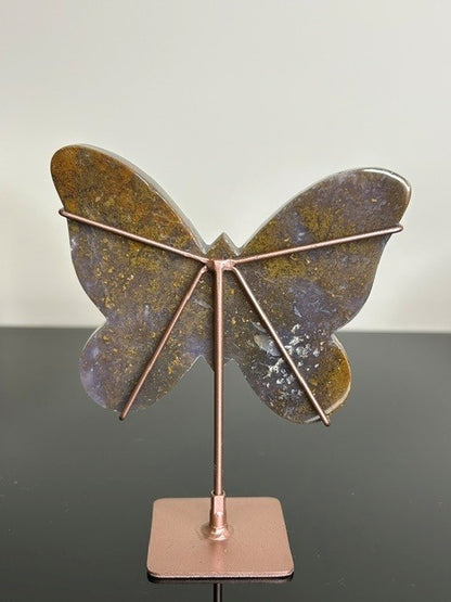 Golden Moss Chalcedony butterfly - Indonesia (257g)