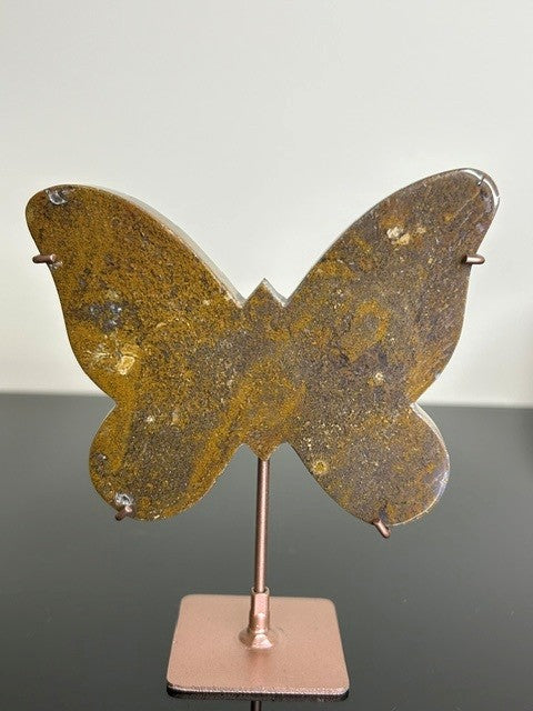 Golden Moss Chalcedony butterfly - Indonesia (257g)