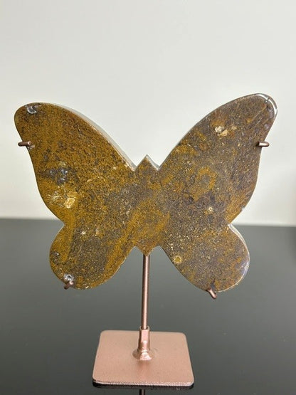 Golden Moss Chalcedony butterfly - Indonesia (257g)