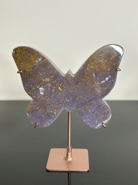 Golden Moss Chalcedony butterfly - Indonesia (261g)