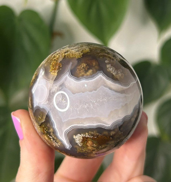 Scenic Moss Agate sphere - Indonesia (206g)