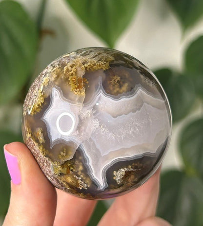 Scenic Moss Agate sphere - Indonesia (206g)