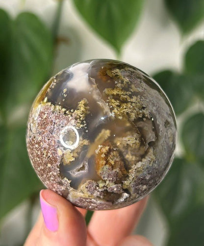 Scenic Moss Agate sphere - Indonesia (206g)