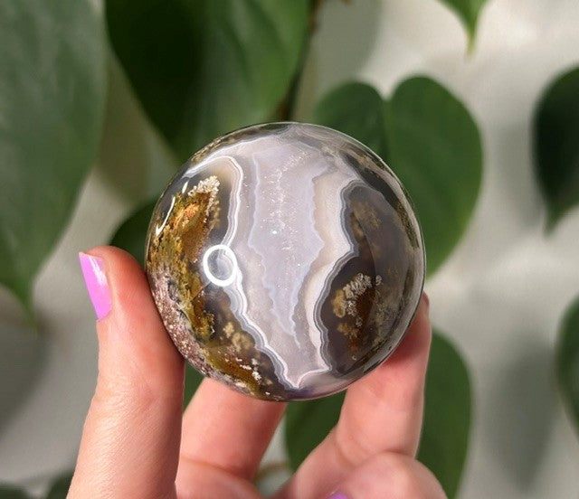 Scenic Moss Agate sphere - Indonesia (206g)