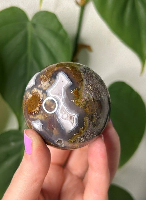 Scenic Moss Agate sphere - Indonesia (199g)
