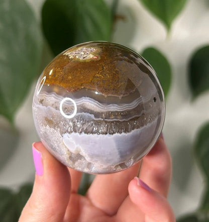 Scenic Moss Agate sphere - Indonesia (259g)